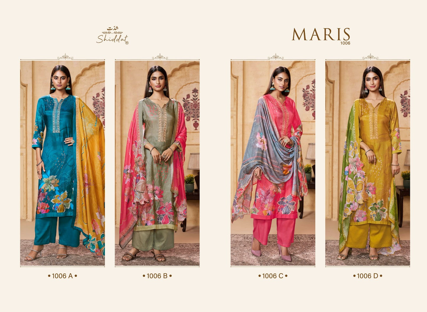 Maris 1006 Shiddat Muslin Pant Style Suits Manufacturer Ahmedabad