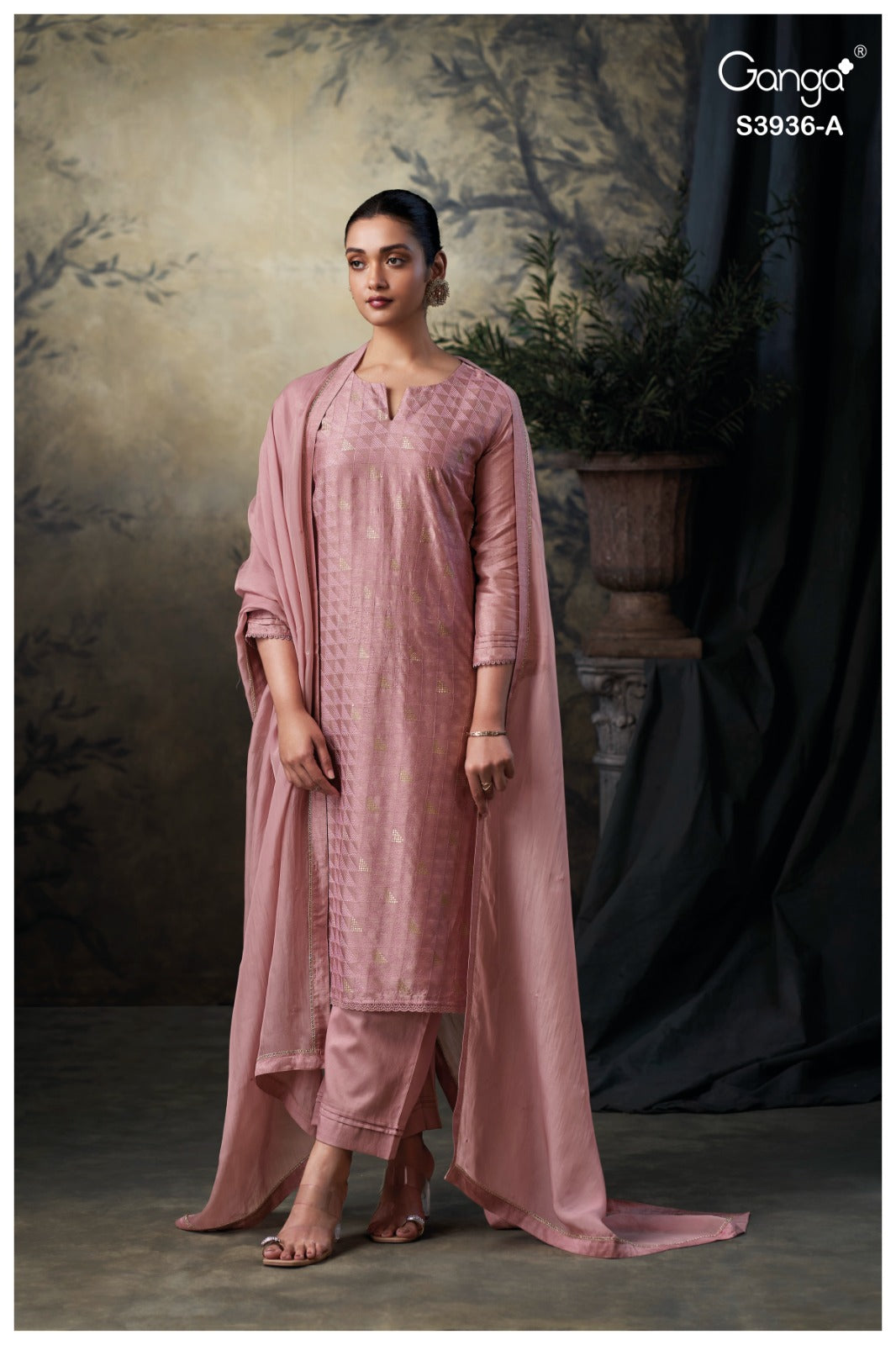 Mariva 3936 Ganga Premium Bemberg Pant Style Suits Wholesaler India