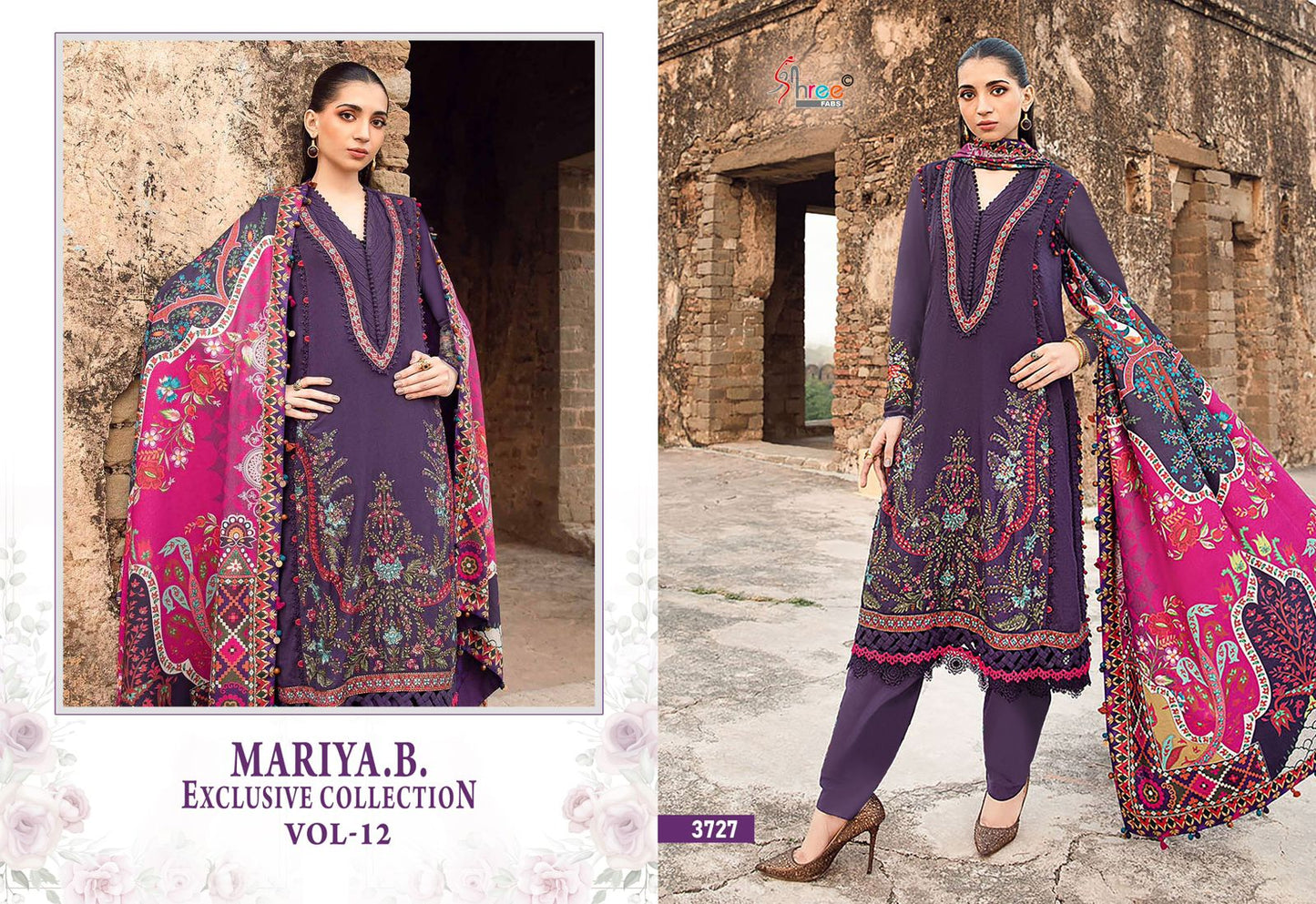 Mariya B Exclusive Collection Vol 12 Shree Fabs Reyon Pakistani Salwar Suits Manufacturer Ahmedabad