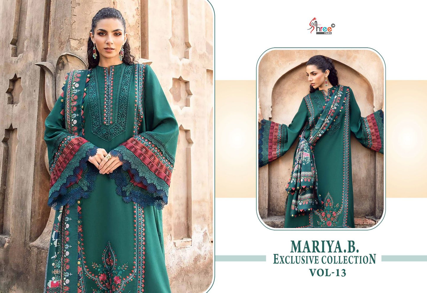 Mariya B Exclusive Collection Vol 13 Shree Fabs Reyon Pakistani Salwar Suits Supplier Ahmedabad