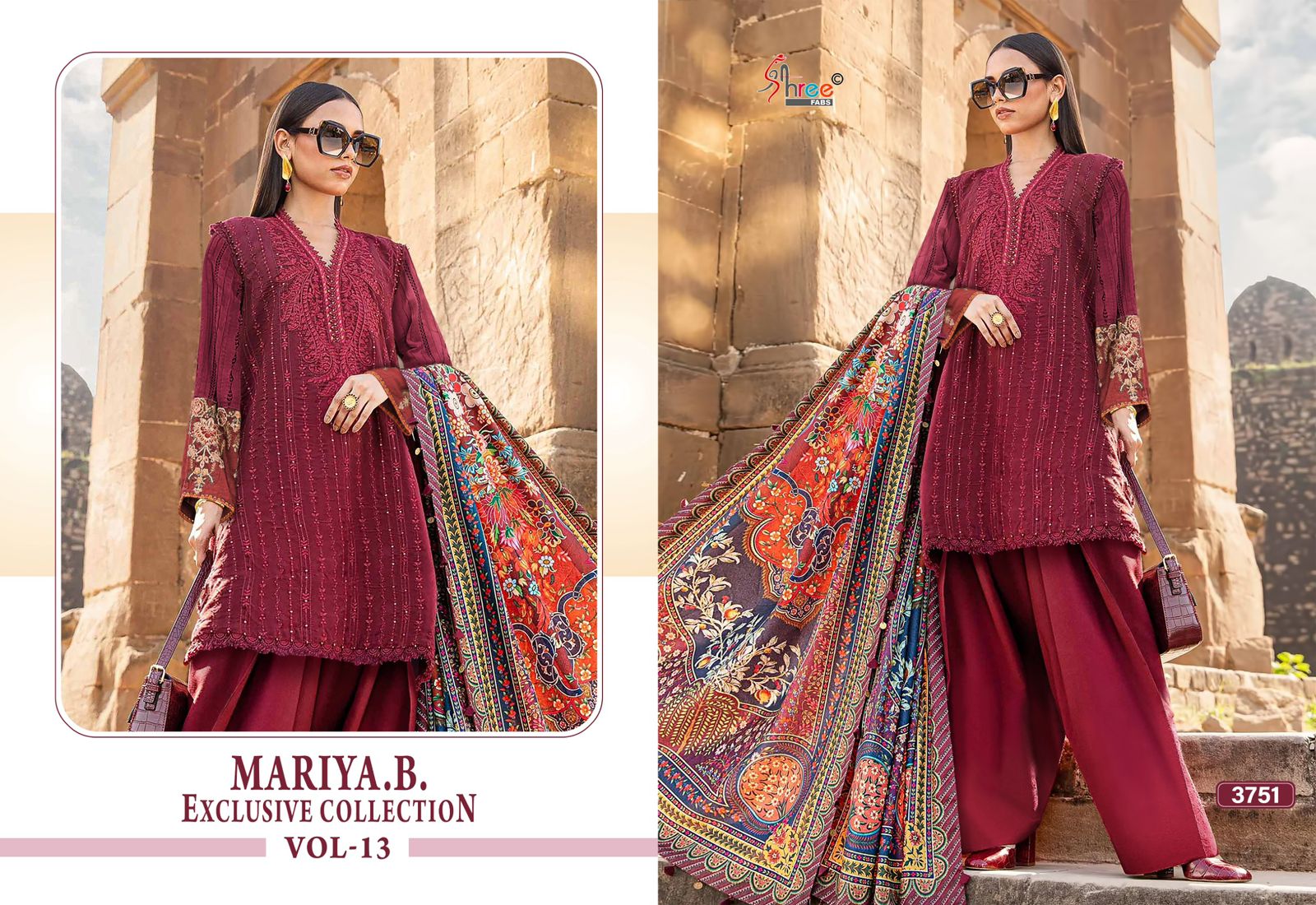 Mariya B Exclusive Collection Vol 13 Shree Fabs Reyon Pakistani Salwar Suits Supplier Ahmedabad
