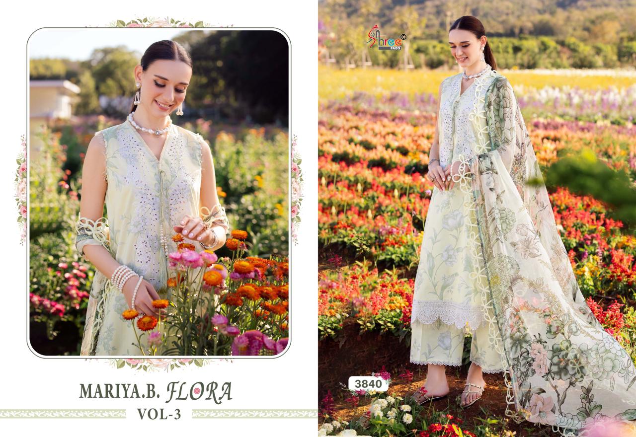 Mariya B Flora Vol 3 Shree Fabs Pure Cotton Pakistani Patch Work Suits Supplier India