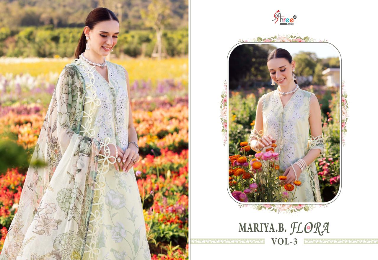 Mariya B Flora Vol 3 Shree Fabs Pure Cotton Pakistani Patch Work Suits Supplier India