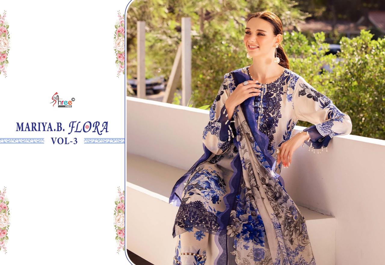 Mariya B Flora Vol 3 Shree Fabs Pure Cotton Pakistani Patch Work Suits Supplier India