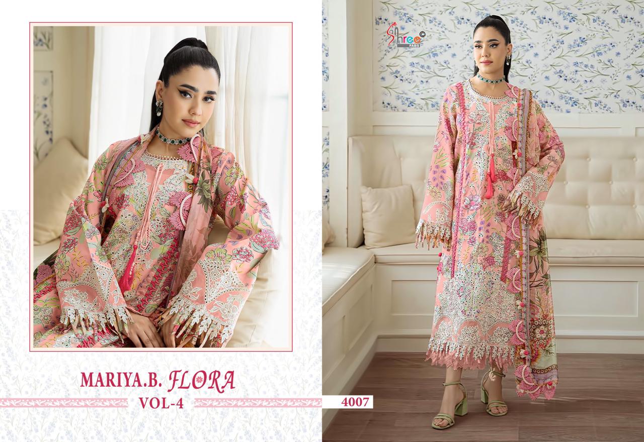 Mariya B Flora Vol 4 Shree Fabs Cotton Pakistani Patch Work Suits Manufacturer India