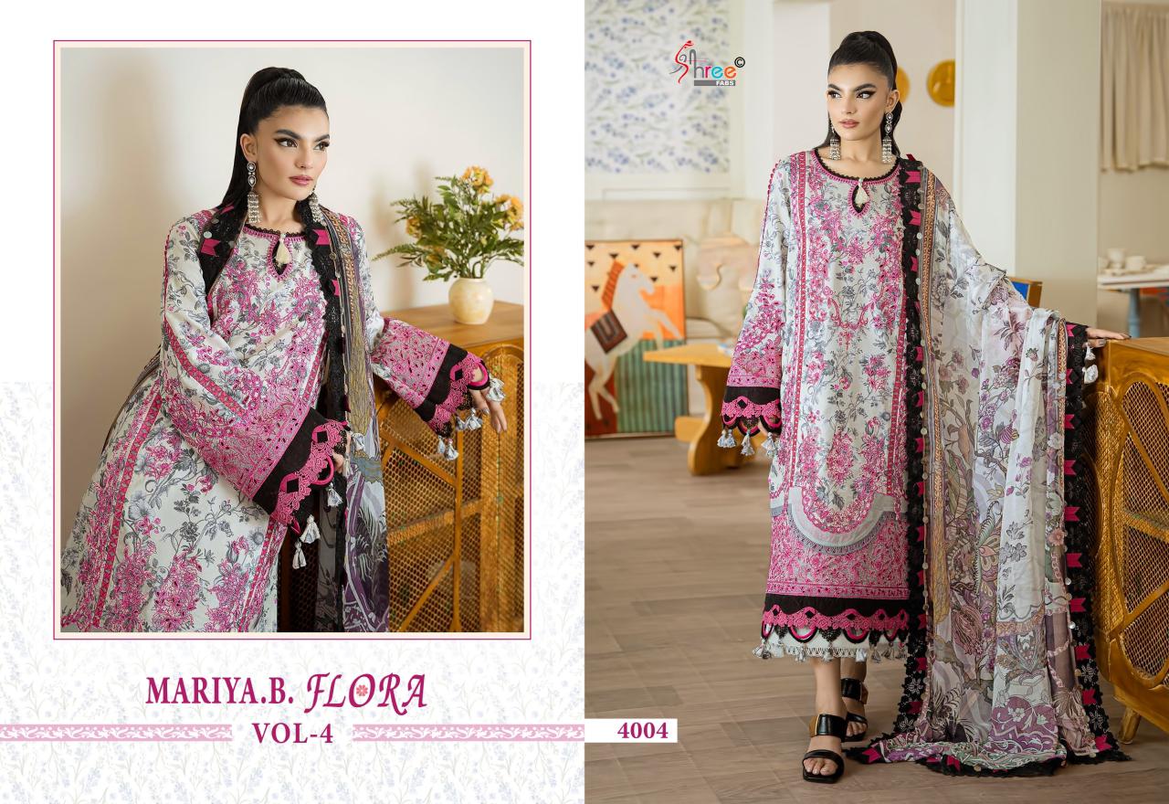 Mariya B Flora Vol 4 Shree Fabs Cotton Pakistani Patch Work Suits Manufacturer India
