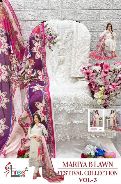 Mariya B Lawn Festival Collection Vol 3 Nx Shree Fabs Lawn Cotton Pakistani Readymade Suits Supplier India