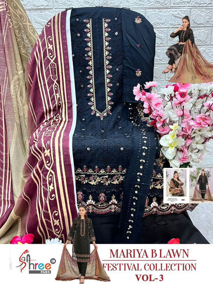 Mariya B Lawn Festival Collection Vol 3 Nx Shree Fabs Lawn Cotton Pakistani Readymade Suits Supplier India
