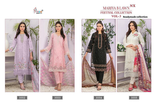 Mariya B Lawn Festival Collection Vol 3 Nx Shree Fabs Lawn Cotton Pakistani Readymade Suits Supplier India