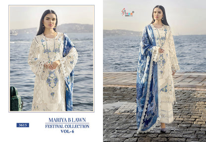 Mariya B Lawn Festival Collection Vol 6 3615 Shree Fabs Lawn Cotton Pakistani Salwar Suits Supplier Gujarat