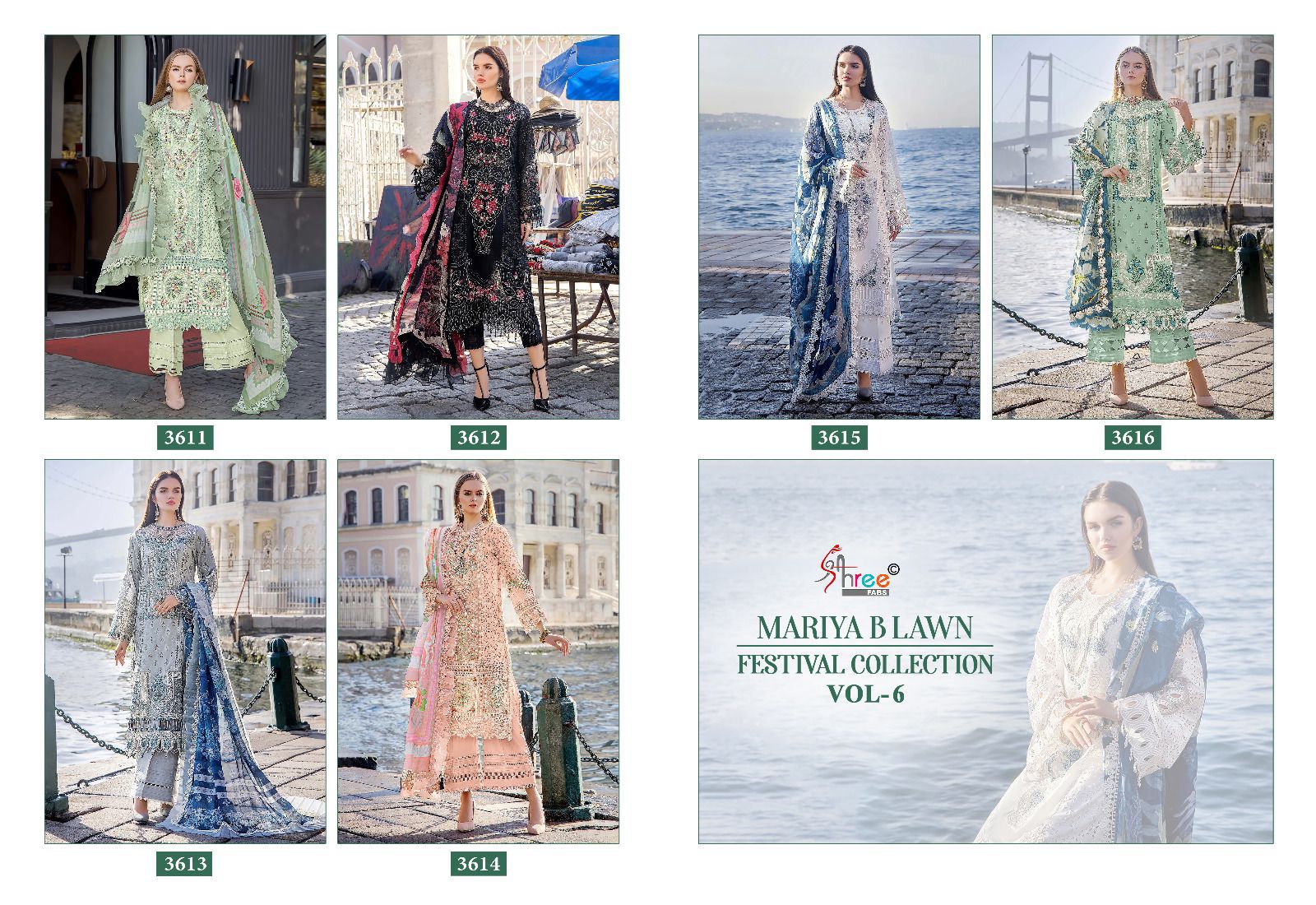 Mariya B Lawn Festival Collection Vol 6 Shree Fabs Lawn Cotton Pakistani Salwar Suits Supplier Ahmedabad