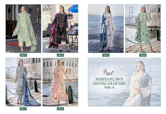 Mariya B Lawn Festival Collection Vol 6 Shree Fabs Lawn Cotton Pakistani Salwar Suits Supplier Ahmedabad