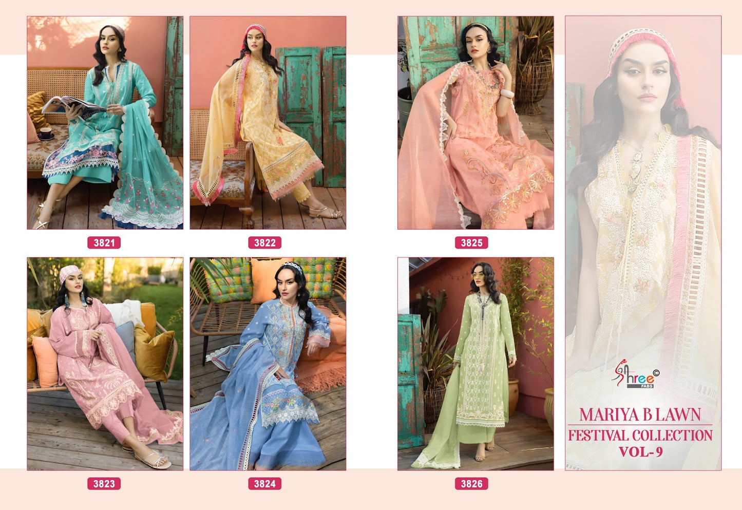 Mariya B Lawn Vol 9 Festival Collection Shree Fabs Cotton Pakistani Salwar Suits Manufacturer