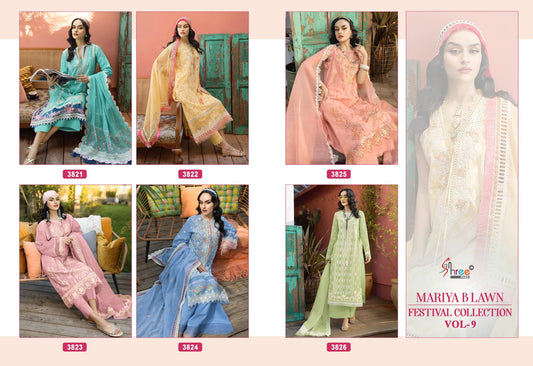 Mariya B Lawn Vol 9 Festival Collection Shree Fabs Cotton Pakistani Salwar Suits Manufacturer