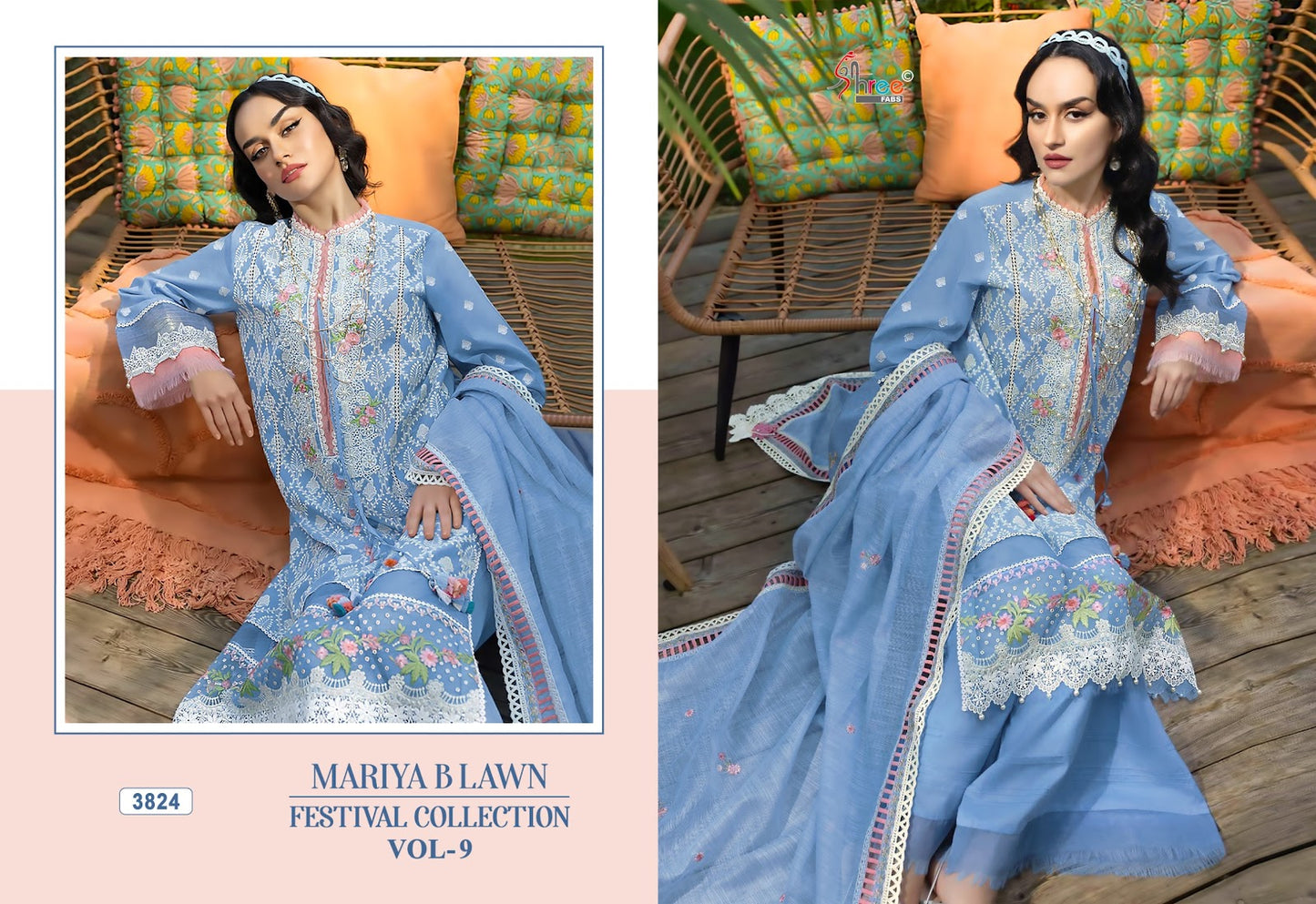 Mariya B Lawn Vol 9 Festival Collection Shree Fabs Cotton Pakistani Salwar Suits Manufacturer
