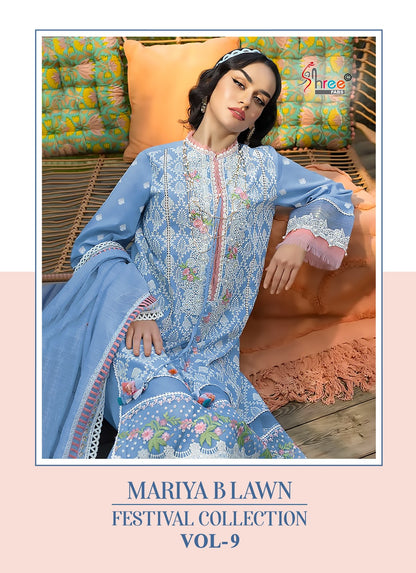 Mariya B Lawn Vol 9 Festival Collection Shree Fabs Cotton Pakistani Salwar Suits Manufacturer
