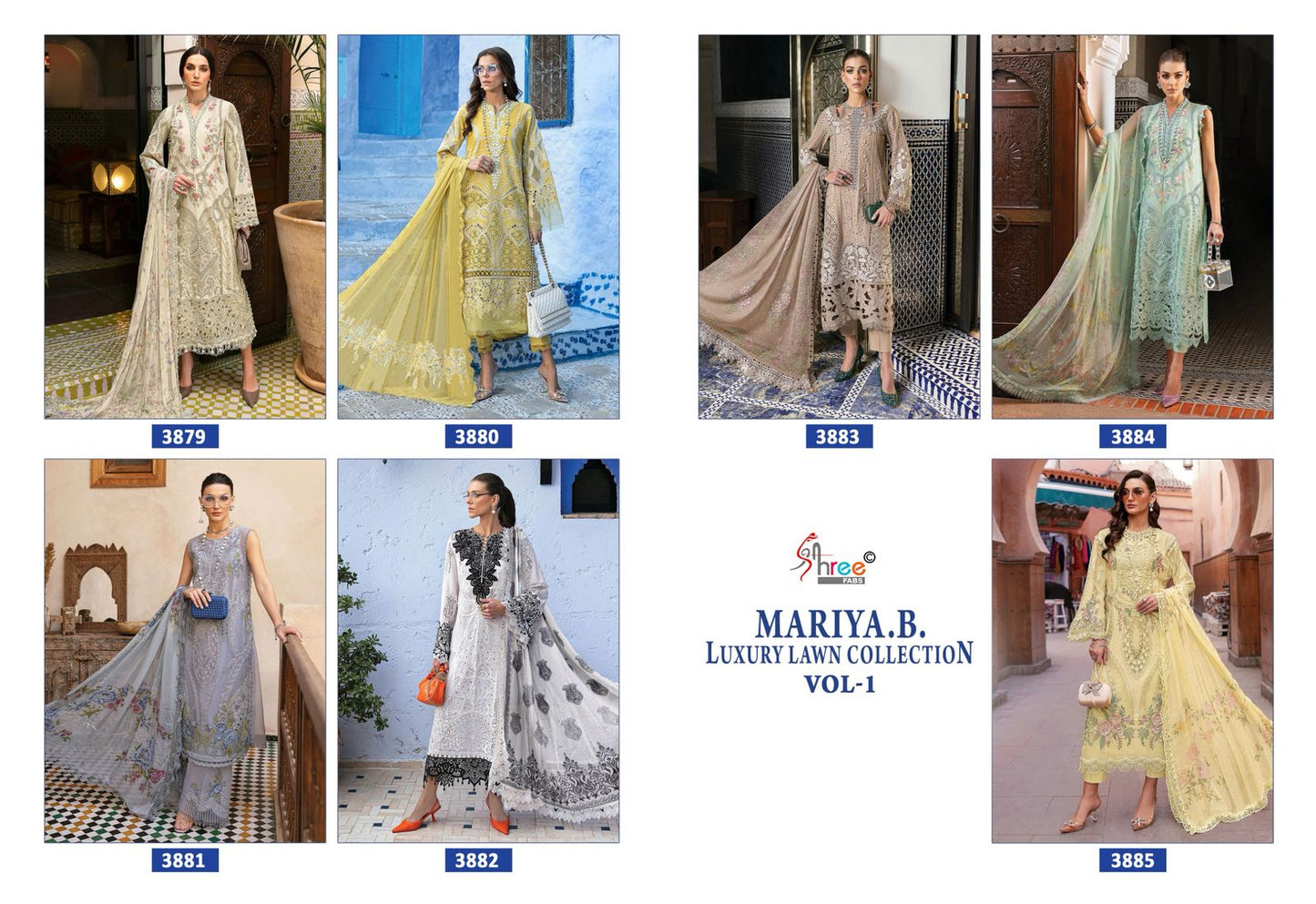 Mariya B Luxury Lawn Collection Vol 1 Shree Fabs Pure Cotton Pakistani Salwar Suits Wholesaler Gujarat