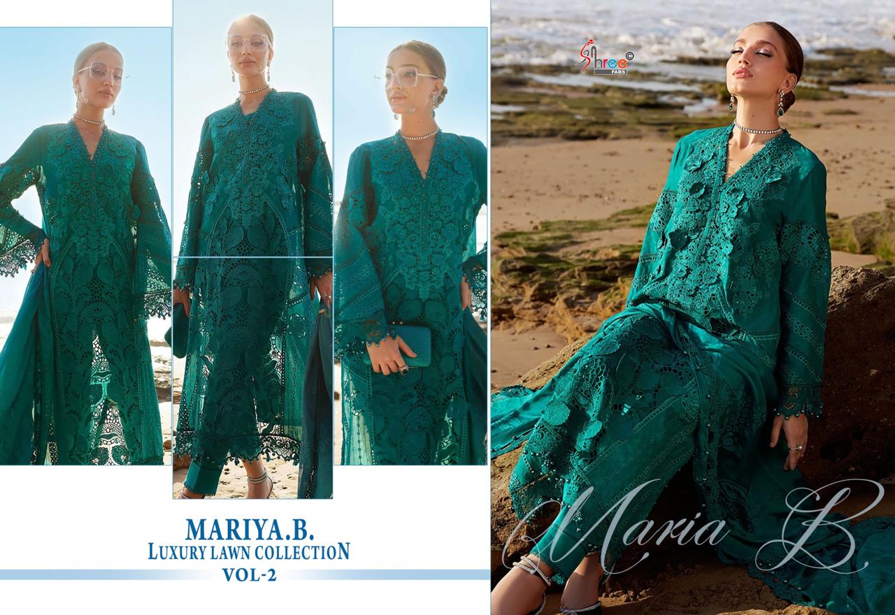 Mariya B Luxury Lawn Collection Vol 2 Shree Fabs Pure Cotton Pakistani Salwar Suits Wholesale Rate
