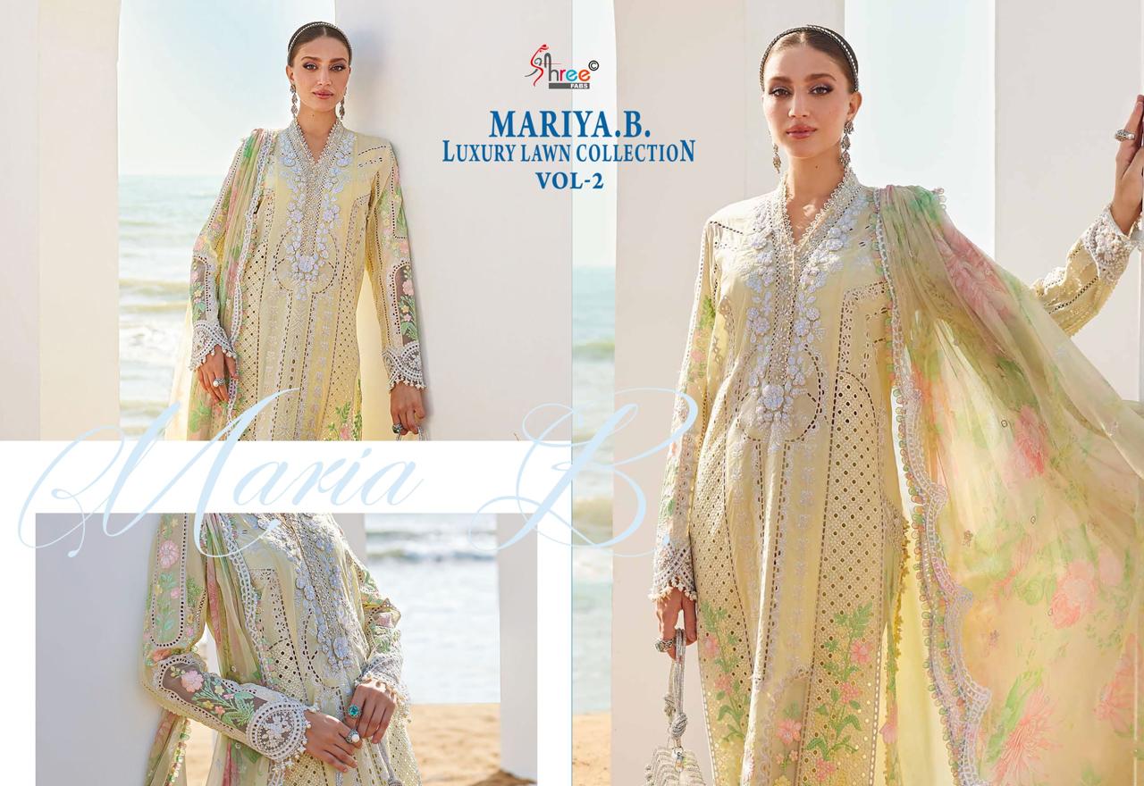 Mariya B Luxury Lawn Collection Vol 2 Shree Fabs Pure Cotton Pakistani Salwar Suits Wholesale Rate