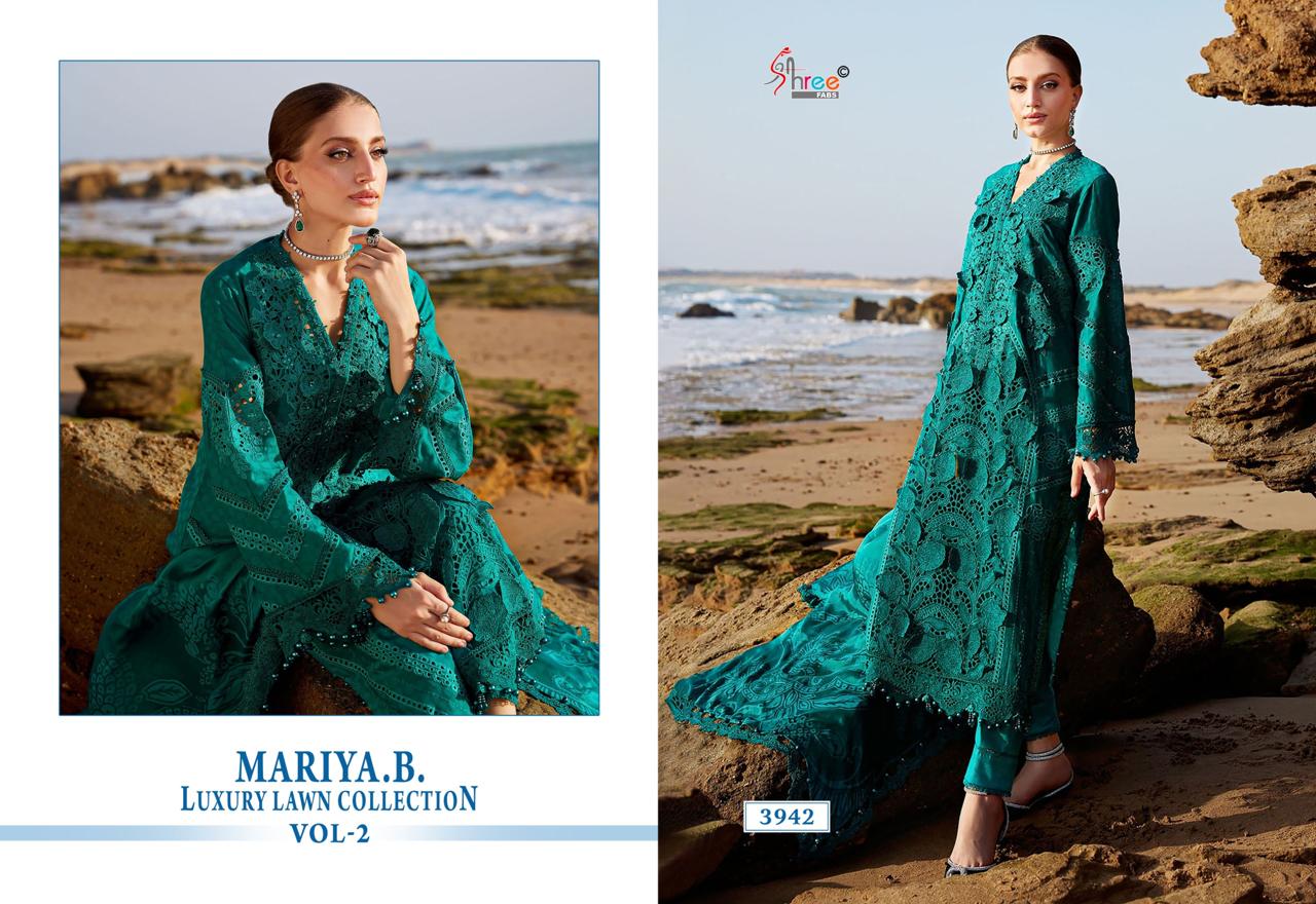 Mariya B Luxury Lawn Collection Vol 2 Shree Fabs Pure Cotton Pakistani Salwar Suits Wholesale Rate