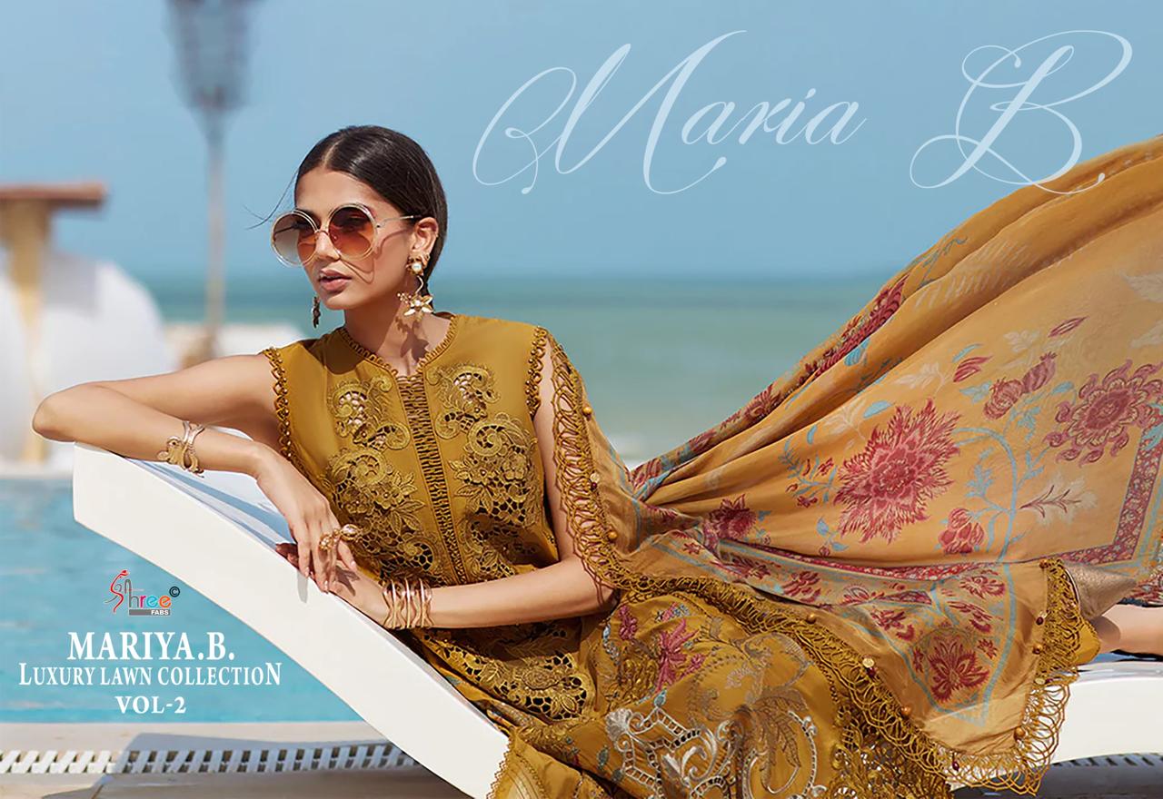 Mariya B Luxury Lawn Collection Vol 2 Shree Fabs Pure Cotton Pakistani Salwar Suits Wholesale Rate