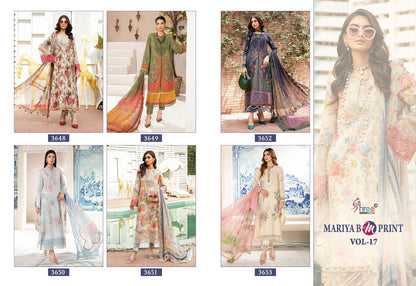 Mariya B M Print Vol 17 Shree Fabs Cotton Pakistani Patch Work Suits Supplier Gujarat