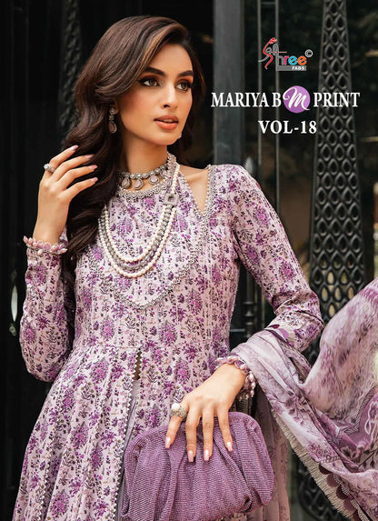 Mariya B M Print Vol 18 Shree Fabs Cotton Pakistani Patch Work Suits Wholesale Price