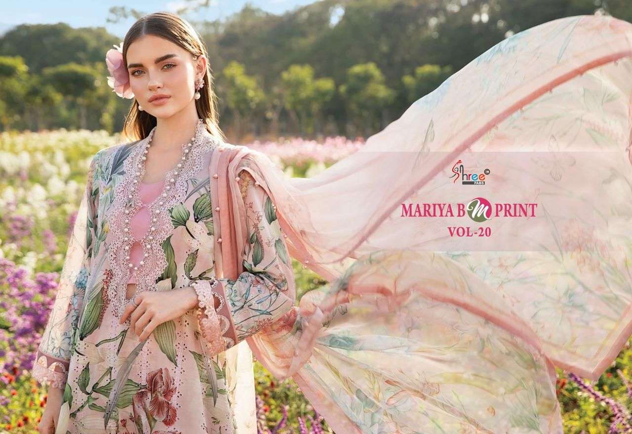 Mariya B M Print Vol 20 Shree Fabs Cotton Pakistani Patch Work Suits Supplier Gujarat