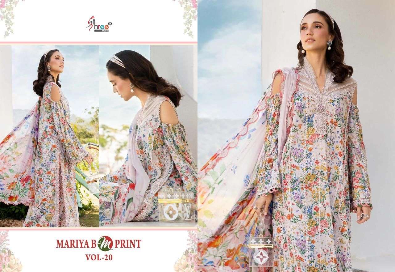 Mariya B M Print Vol 20 Shree Fabs Cotton Pakistani Patch Work Suits Supplier Gujarat