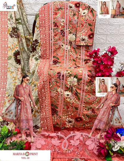 Mariya B M Print Vol 20 Shree Fabs Cotton Pakistani Patch Work Suits Supplier Gujarat