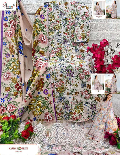 Mariya B M Print Vol 20 Shree Fabs Cotton Pakistani Patch Work Suits Supplier Gujarat