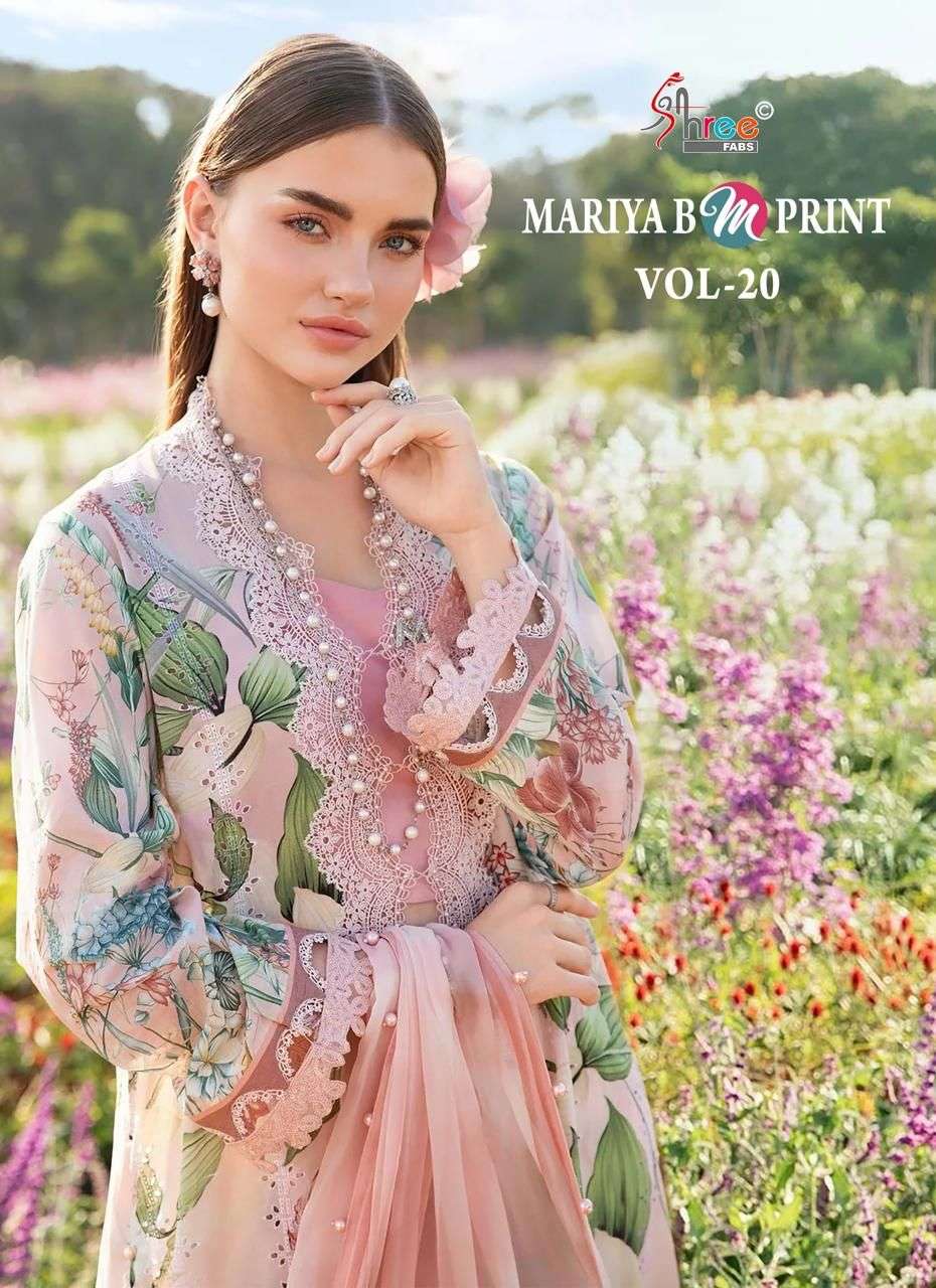 Mariya B M Print Vol 20 Shree Fabs Cotton Pakistani Patch Work Suits Supplier Gujarat
