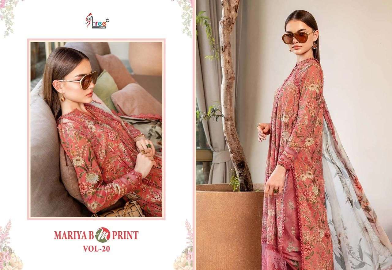 Mariya B M Print Vol 20 Shree Fabs Cotton Pakistani Patch Work Suits Supplier Gujarat