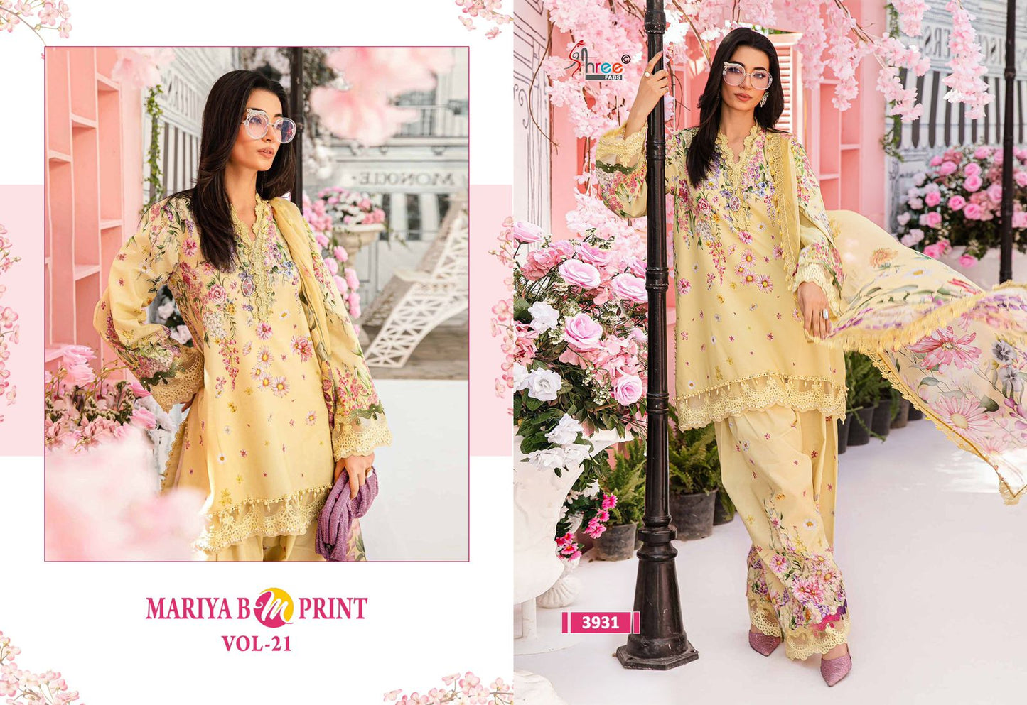 Mariya B M Print Vol 21 Shree Fabs Cotton Pakistani Patch Work Suits Supplier Ahmedabad