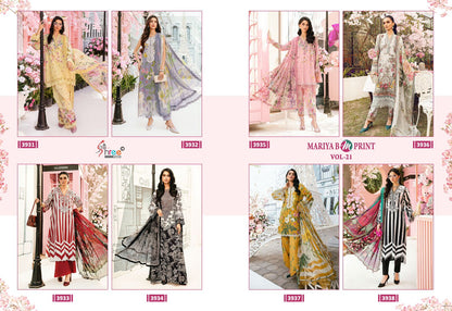 Mariya B M Print Vol 21 Shree Fabs Cotton Pakistani Patch Work Suits Supplier Ahmedabad