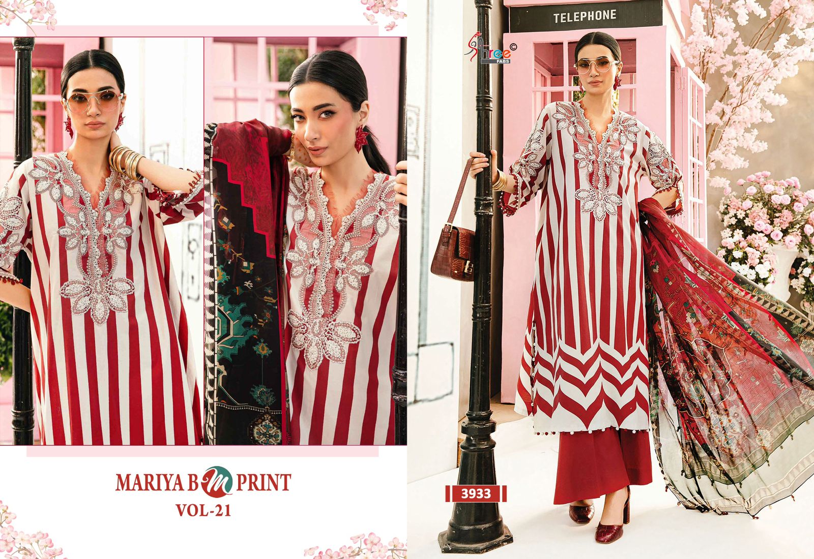 Mariya B M Print Vol 21 Shree Fabs Cotton Pakistani Patch Work Suits Supplier Ahmedabad