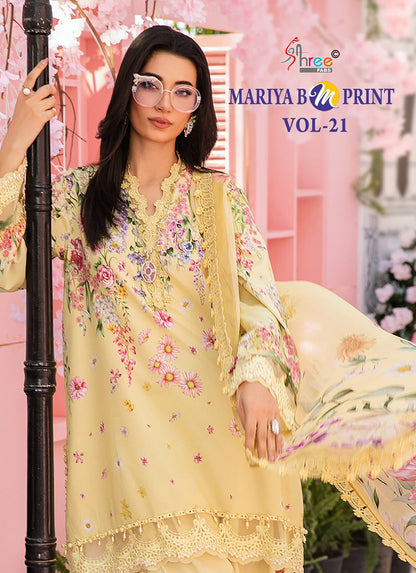 Mariya B M Print Vol 21 Shree Fabs Cotton Pakistani Patch Work Suits Supplier Ahmedabad