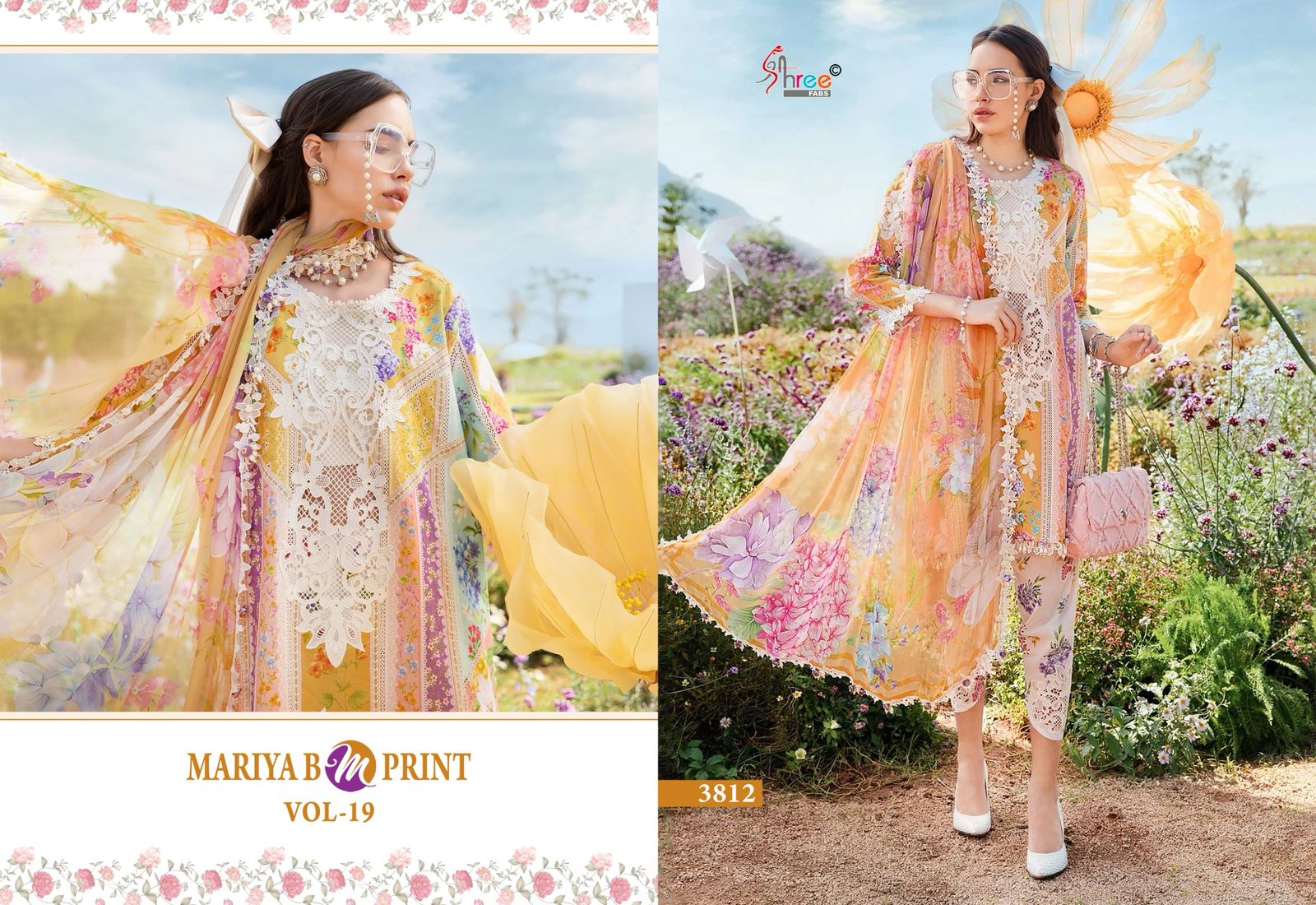Mariya B Mprint Vol-19 Shree Fabs Pure Cotton Pakistani Salwar Suits Supplier India