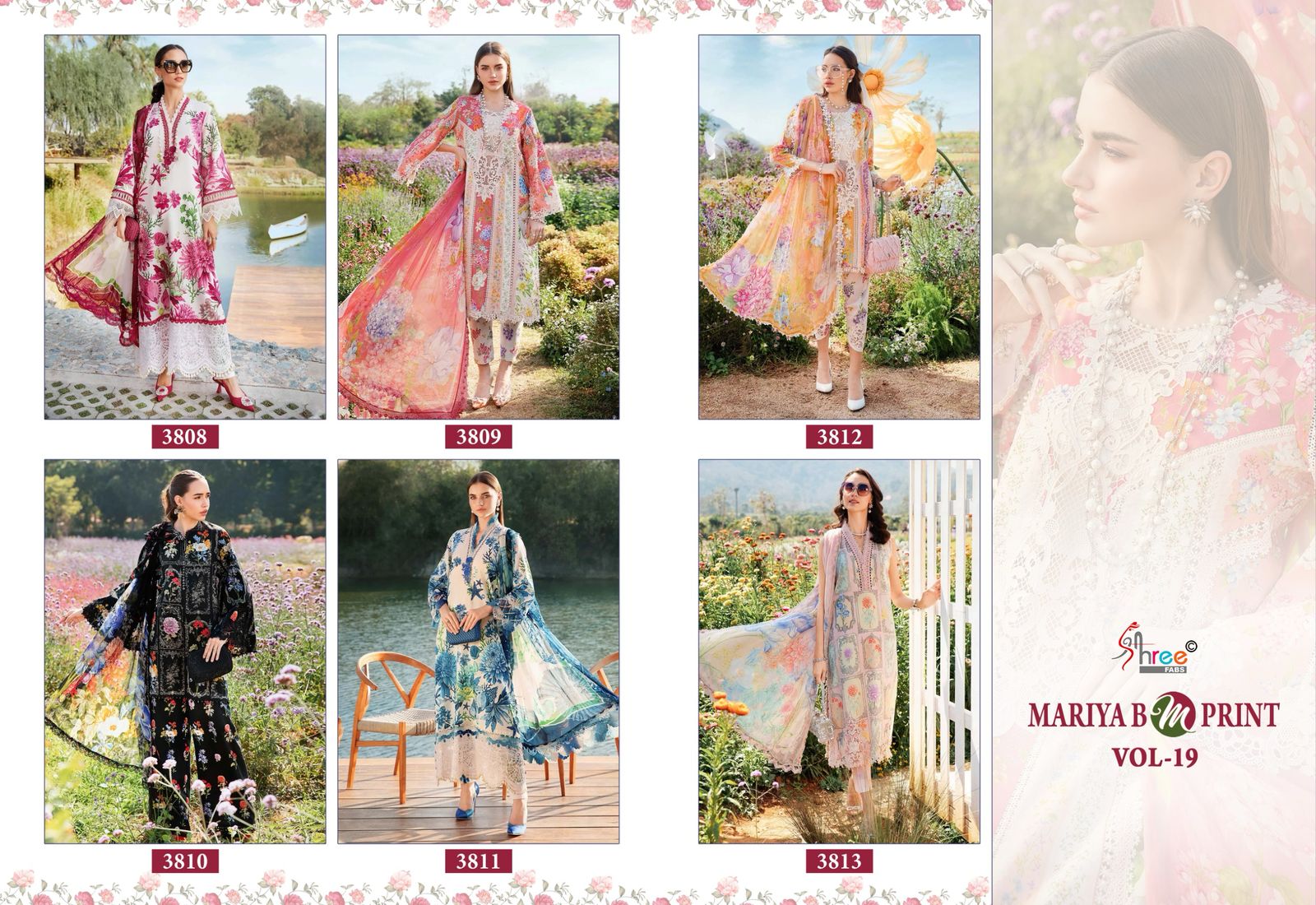 Mariya B Mprint Vol-19 Shree Fabs Pure Cotton Pakistani Salwar Suits Supplier India