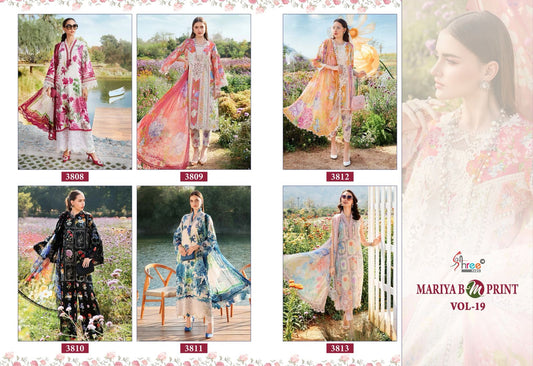 Mariya B Mprint Vol-19 Shree Fabs Pure Cotton Pakistani Salwar Suits Supplier India