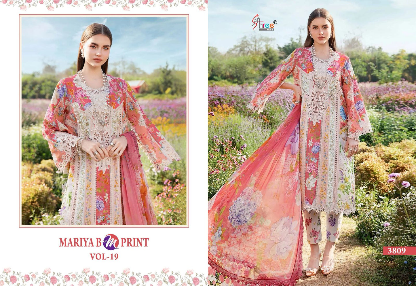 Mariya B Mprint Vol-19 Shree Fabs Pure Cotton Pakistani Salwar Suits Supplier India
