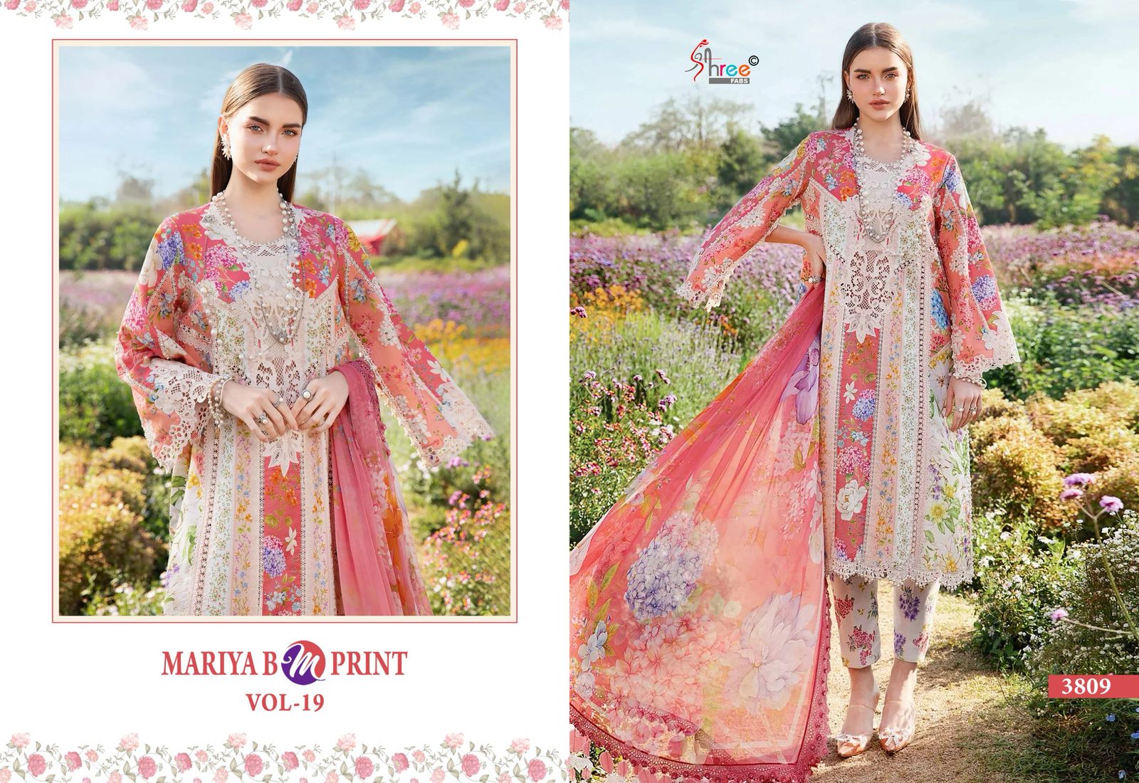 Mariya B Mprint Vol-19 Shree Fabs Pure Cotton Pakistani Salwar Suits Supplier India