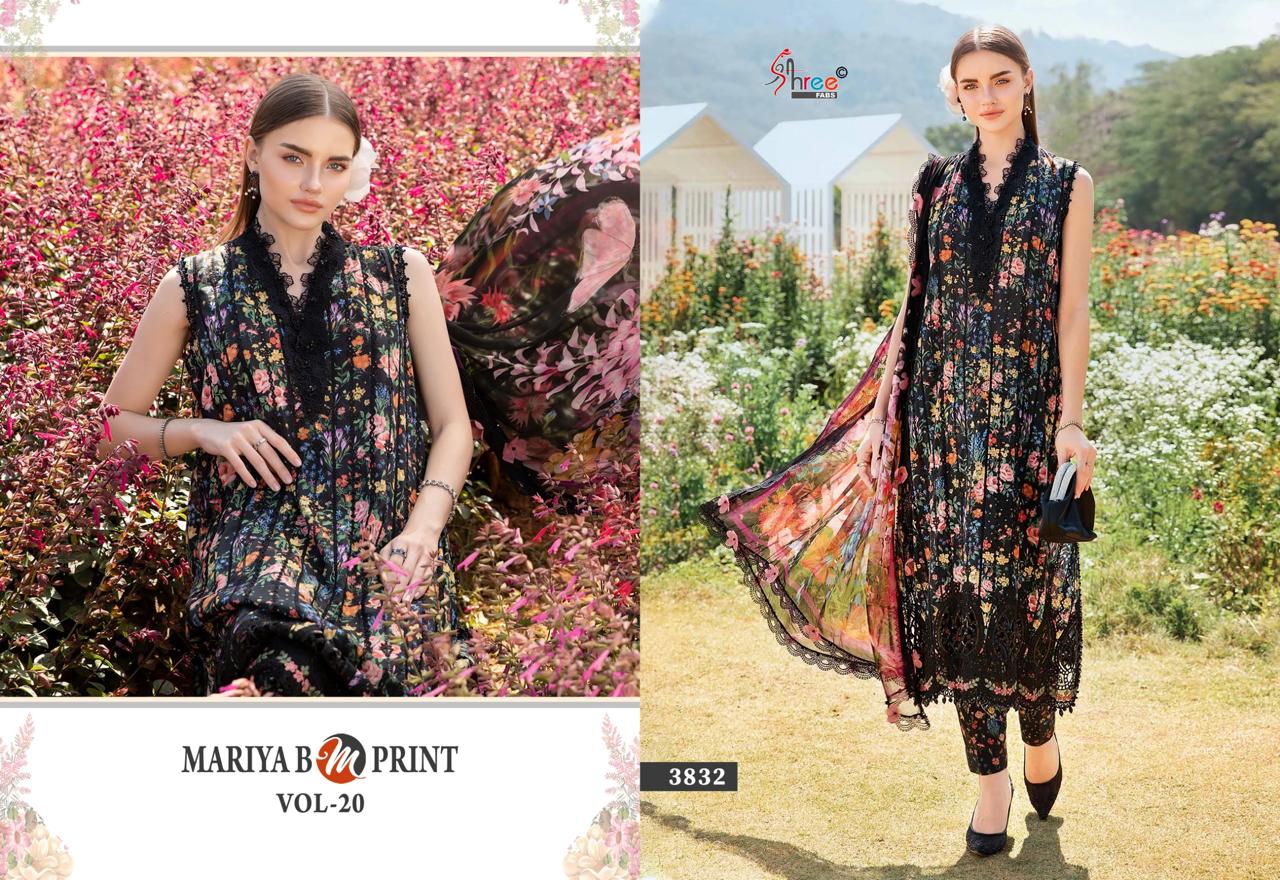 Mariya B Mprint Vol 20 Shree Fabs Pure Cotton Pakistani Patch Work Suits Wholesale