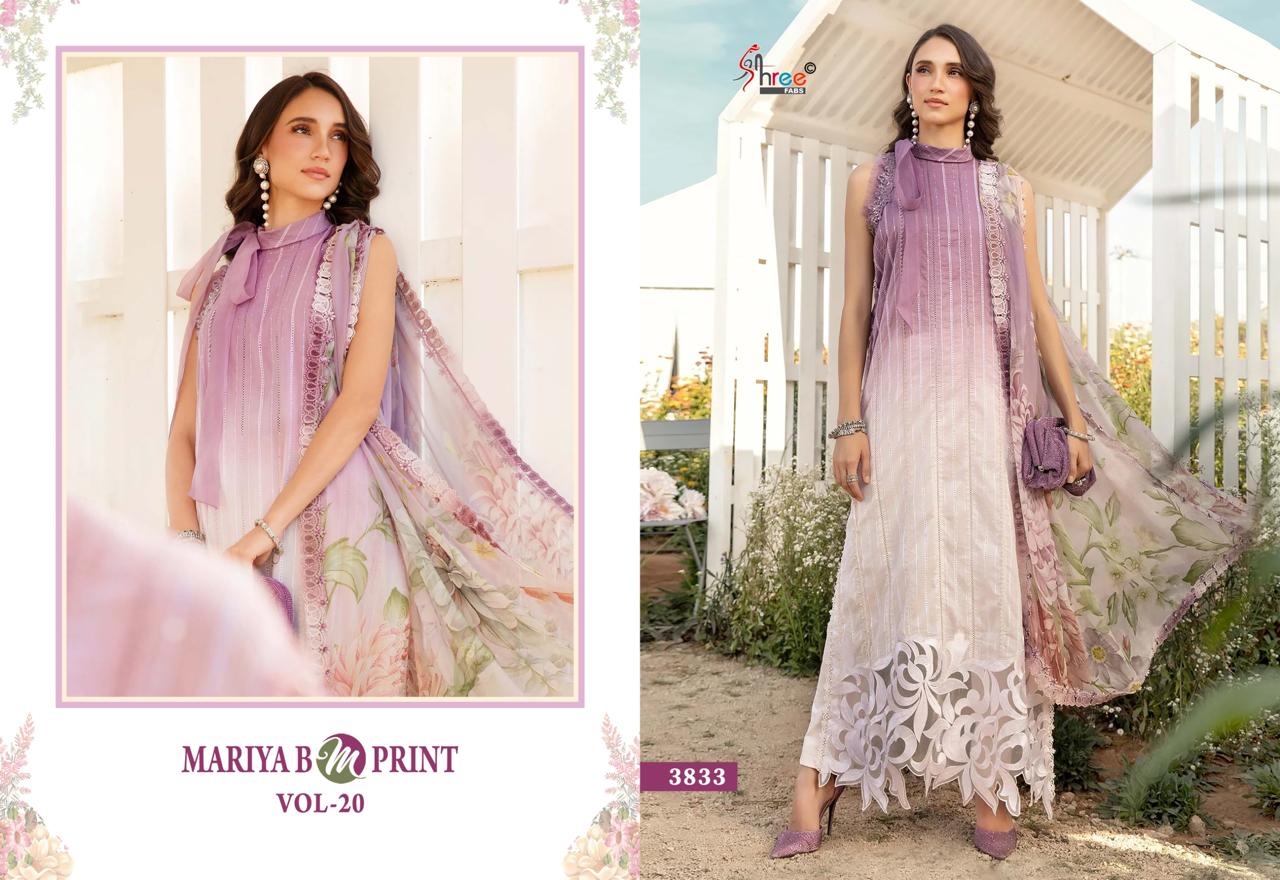 Mariya B Mprint Vol 20 Shree Fabs Pure Cotton Pakistani Patch Work Suits Wholesale