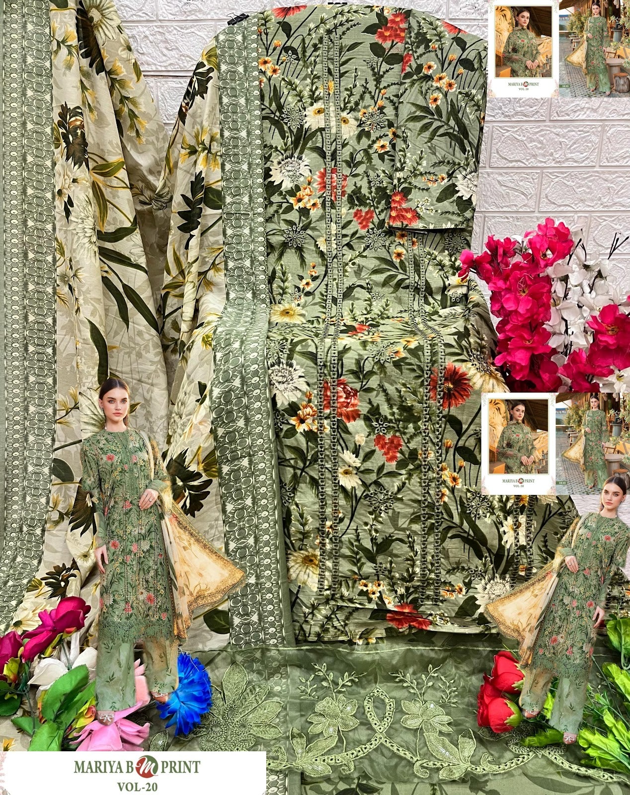Mariya B Mprint Vol 20 Shree Fabs Pure Cotton Pakistani Patch Work Suits Wholesale