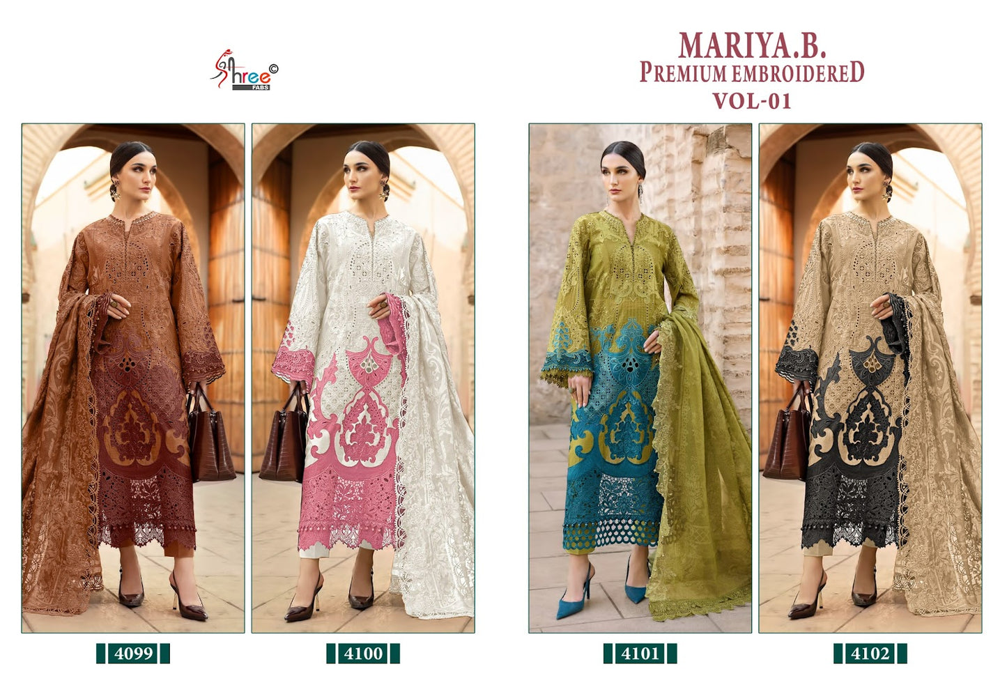Mariya B Premium Embroidered Vol 1 Shree Fabs Cotton Pakistani Salwar Suits Exporter Ahmedabad
