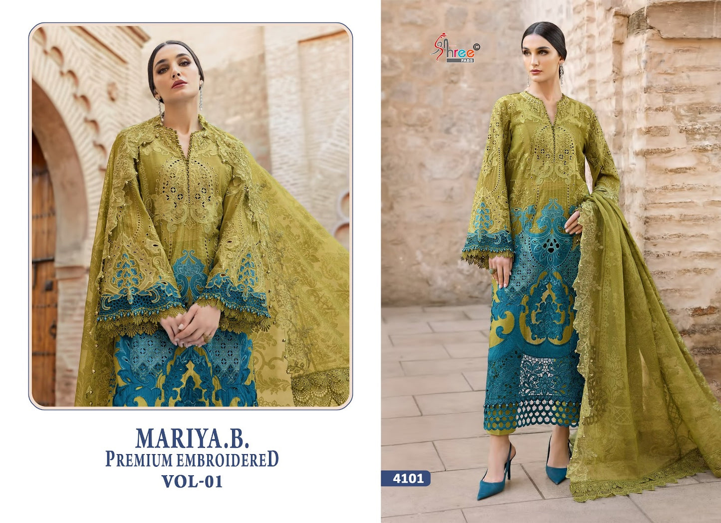 Mariya B Premium Embroidered Vol 1 Shree Fabs Cotton Pakistani Salwar Suits Exporter Ahmedabad