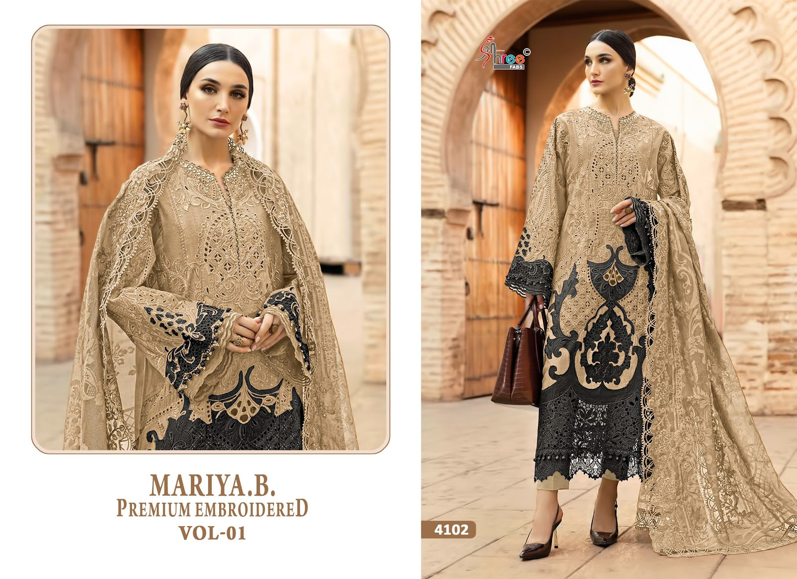Mariya B Premium Embroidered Vol 1 Shree Fabs Cotton Pakistani Salwar Suits Exporter Ahmedabad