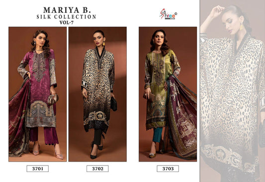 Mariya B Silk Collection Vol 7 Shree Fabs Japan Satin Pakistani Patch Work Suits Supplier India