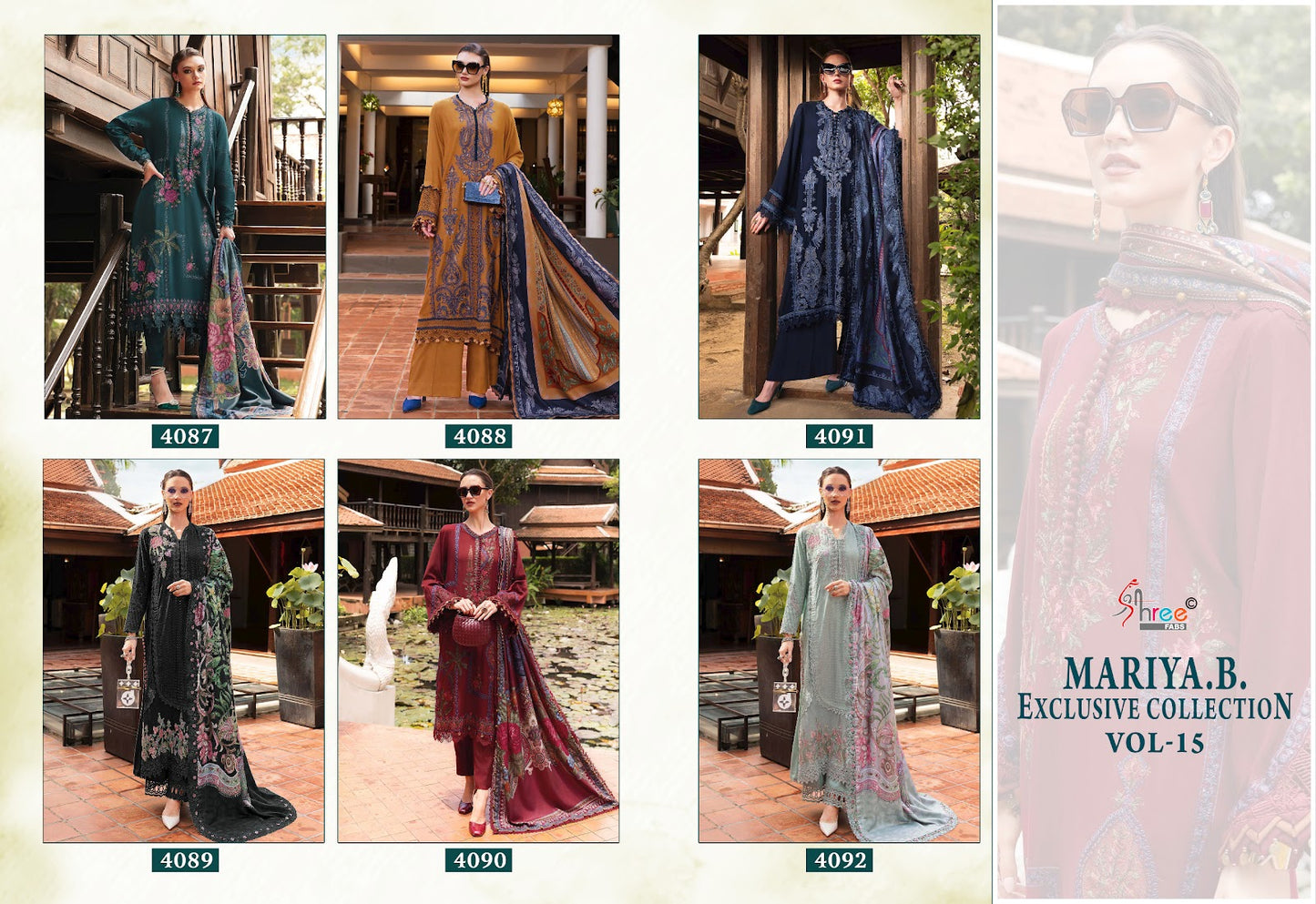 Mariya B Vol 15 Exclusive Collection Shree Fabs Reyon Pakistani Salwar Suits Exporter Ahmedabad